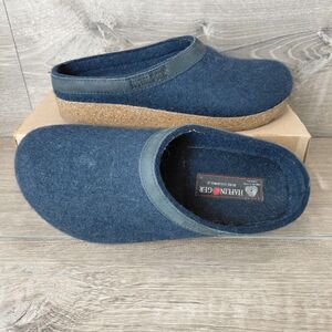 Haflinger Shoes Women Size 39 US 8 Blue Wool Grizzly Torben Slip On Comfort Clog